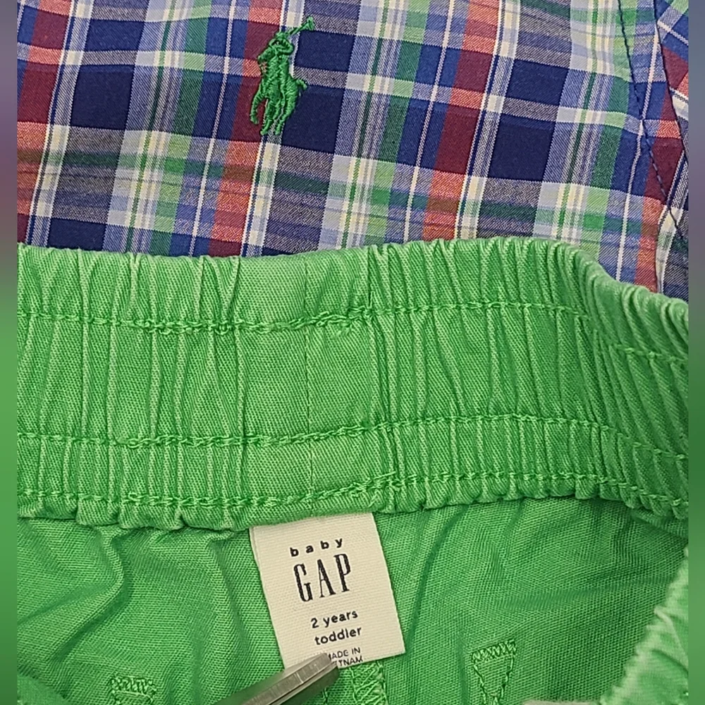 Ralph Lauren toddler boys' button down shirt and coordinating shorts siz…